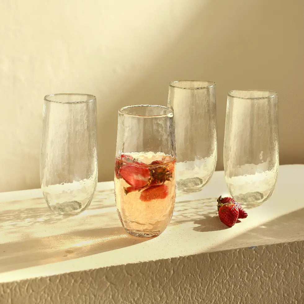 Pebbled Large Glasses - Set of 4