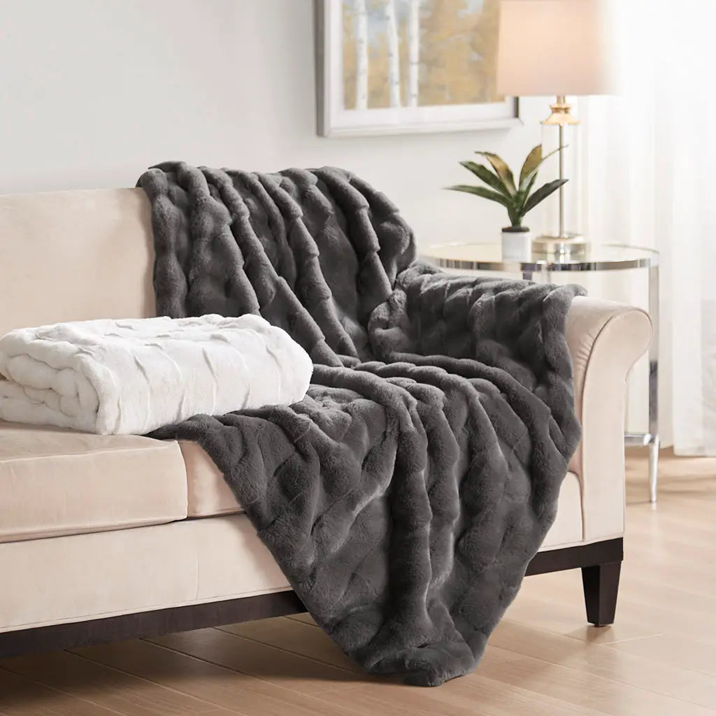 Faux Fur Velvet Throw