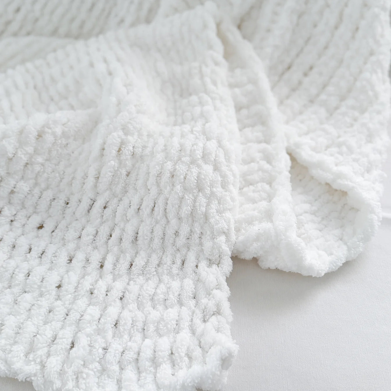 Oversized Plush Chenille Sweater Throw