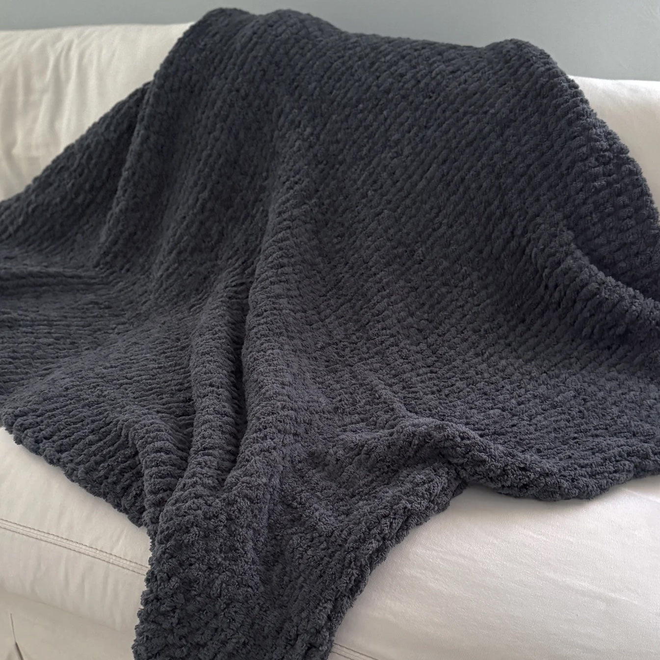 Oversized Plush Chenille Sweater Throw