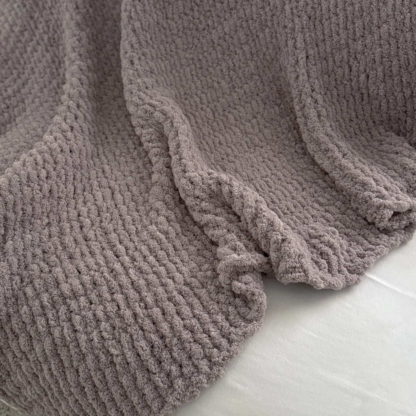 Oversized Plush Chenille Sweater Throw