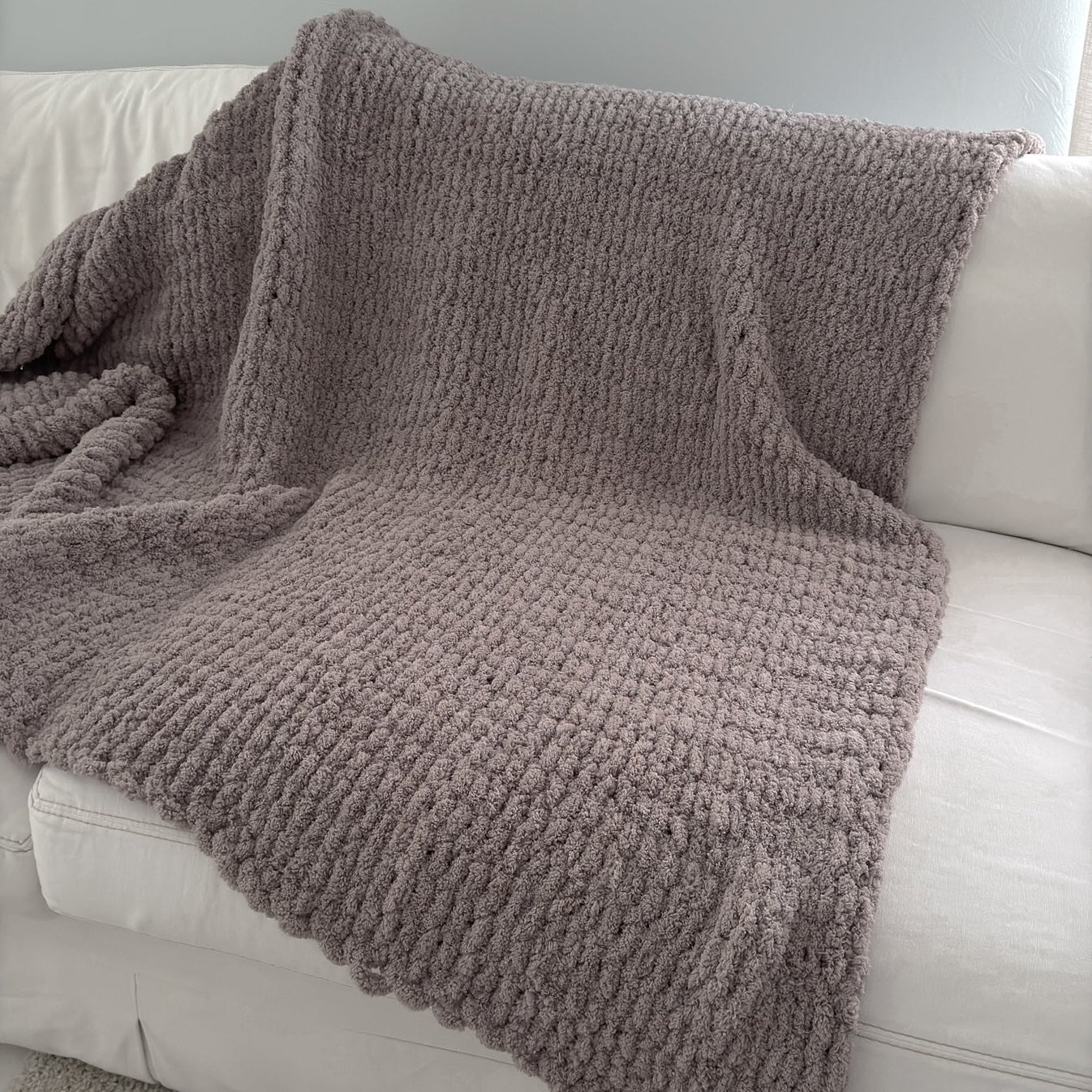 Oversized Plush Chenille Sweater Throw