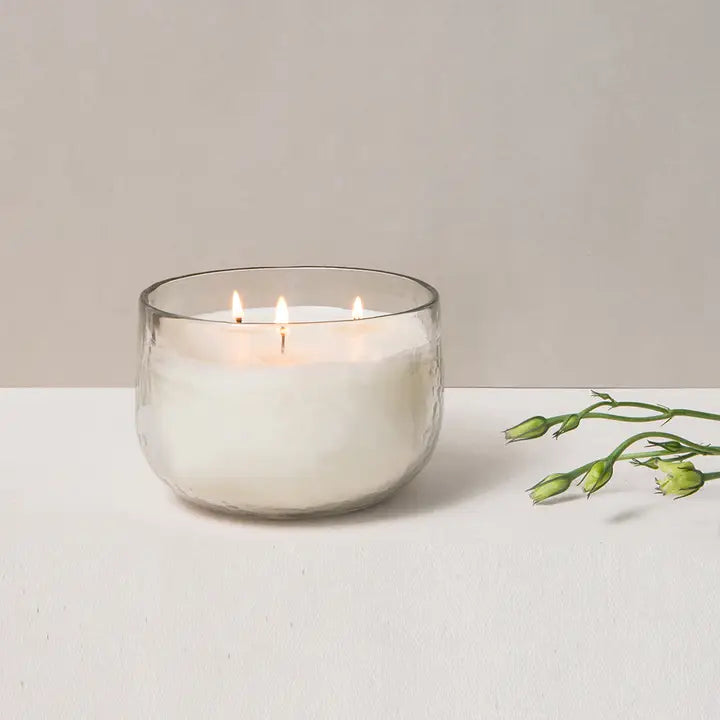 Pebbled Triple-Wick Candle Bowl