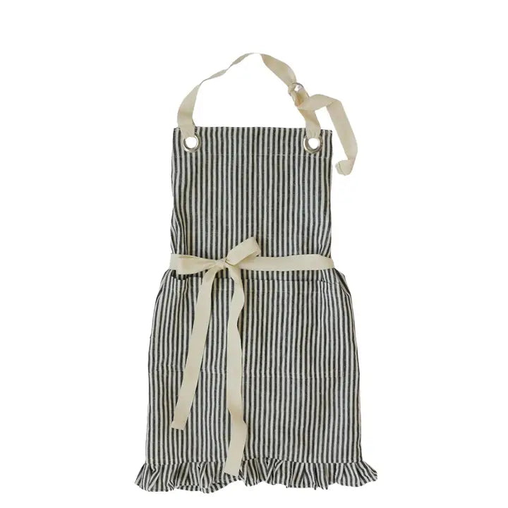 Ruffle Pin Stripe Apron