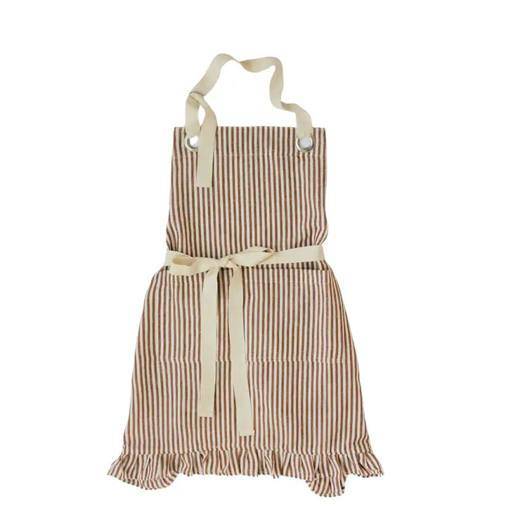 Ruffle Pin Stripe Apron