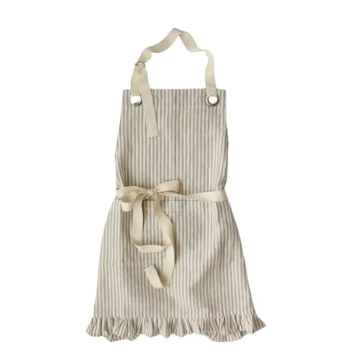 Ruffle Pin Stripe Apron