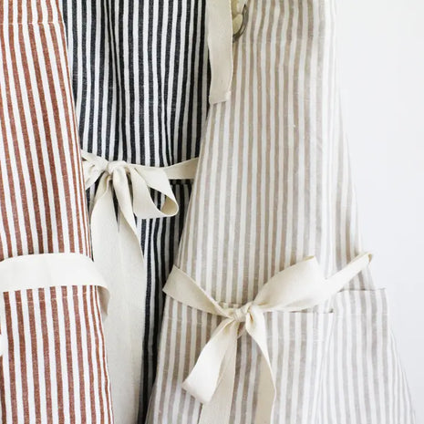 Ruffle Pin Stripe Apron